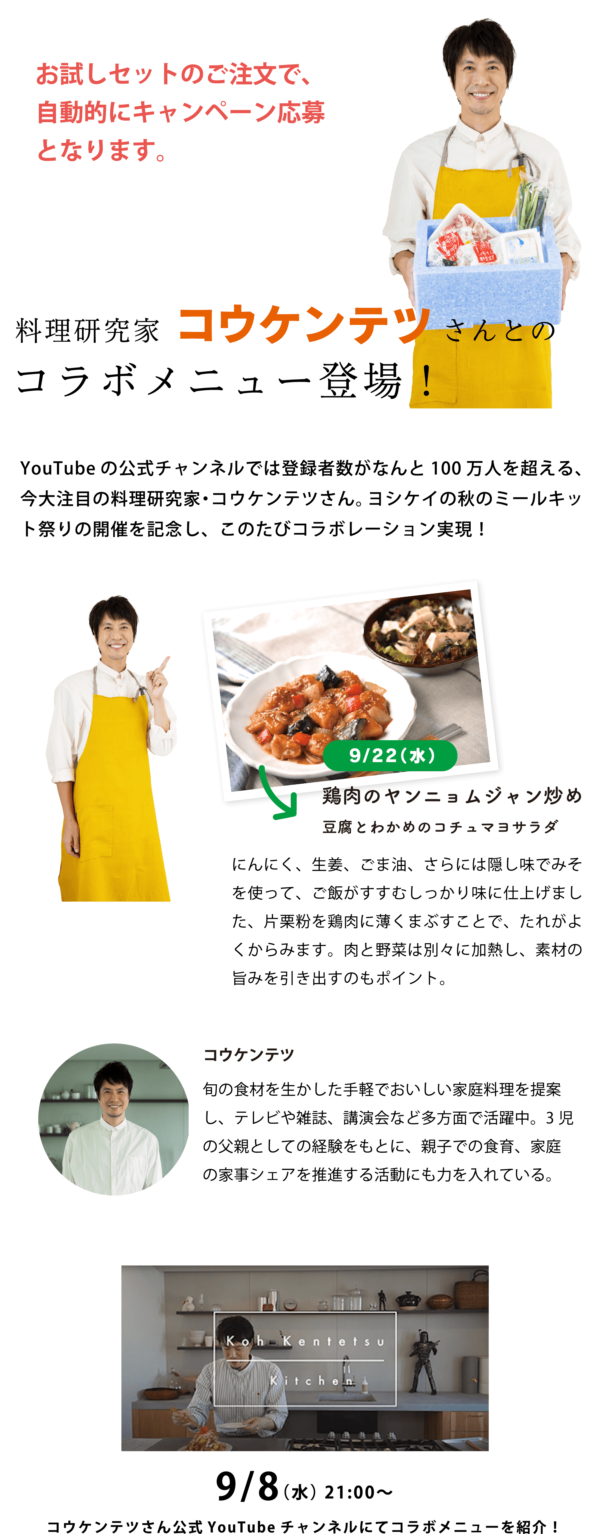 公式 夕食食材宅配のヨシケイ広島 初回限定お試しセット